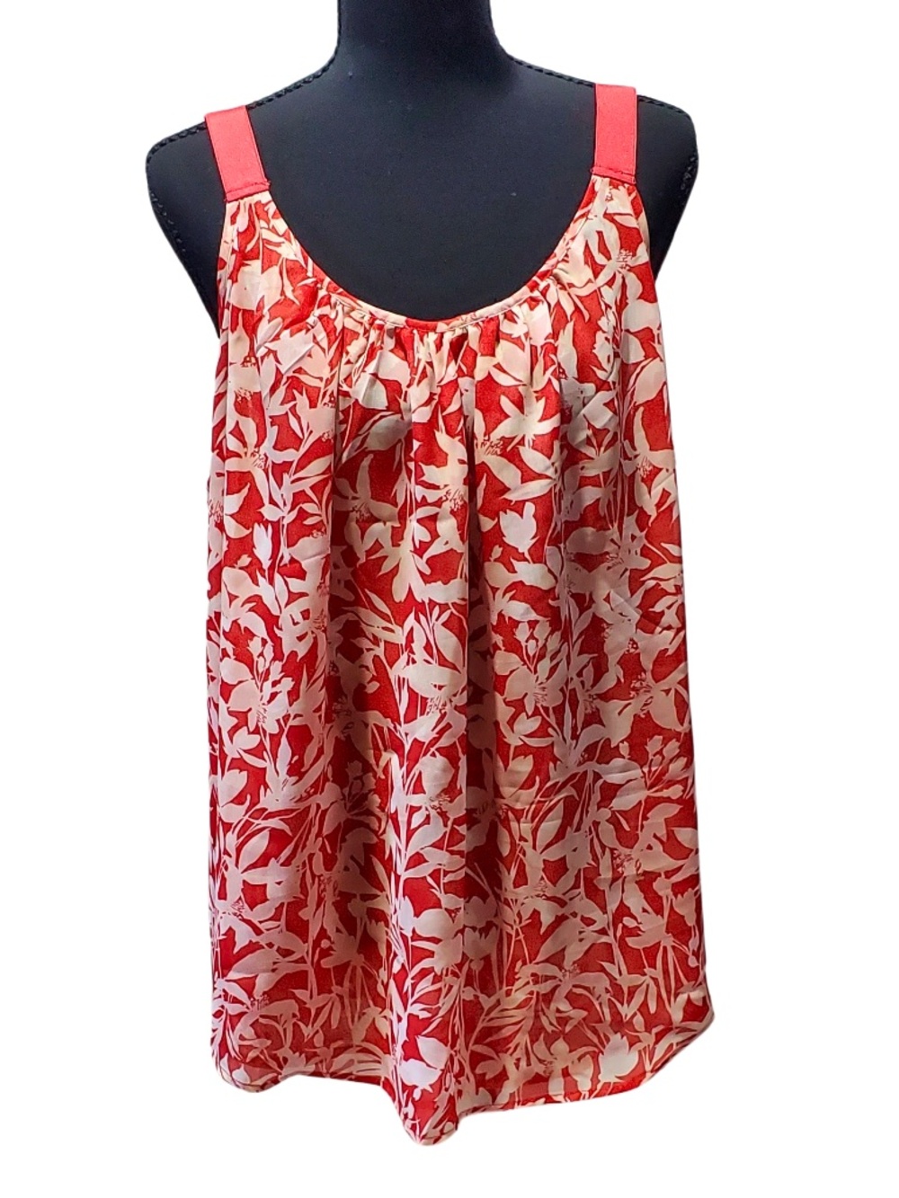 Lane Bryant botanical floral print blouse . Size 16, Vibrant eye catching orange